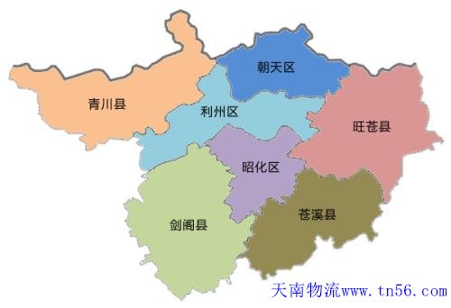 東莞到廣元物流地圖